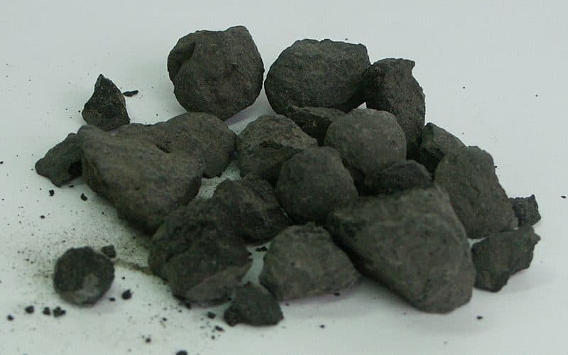 Grey cement-clinker nodules, the raw material ground to make cement.